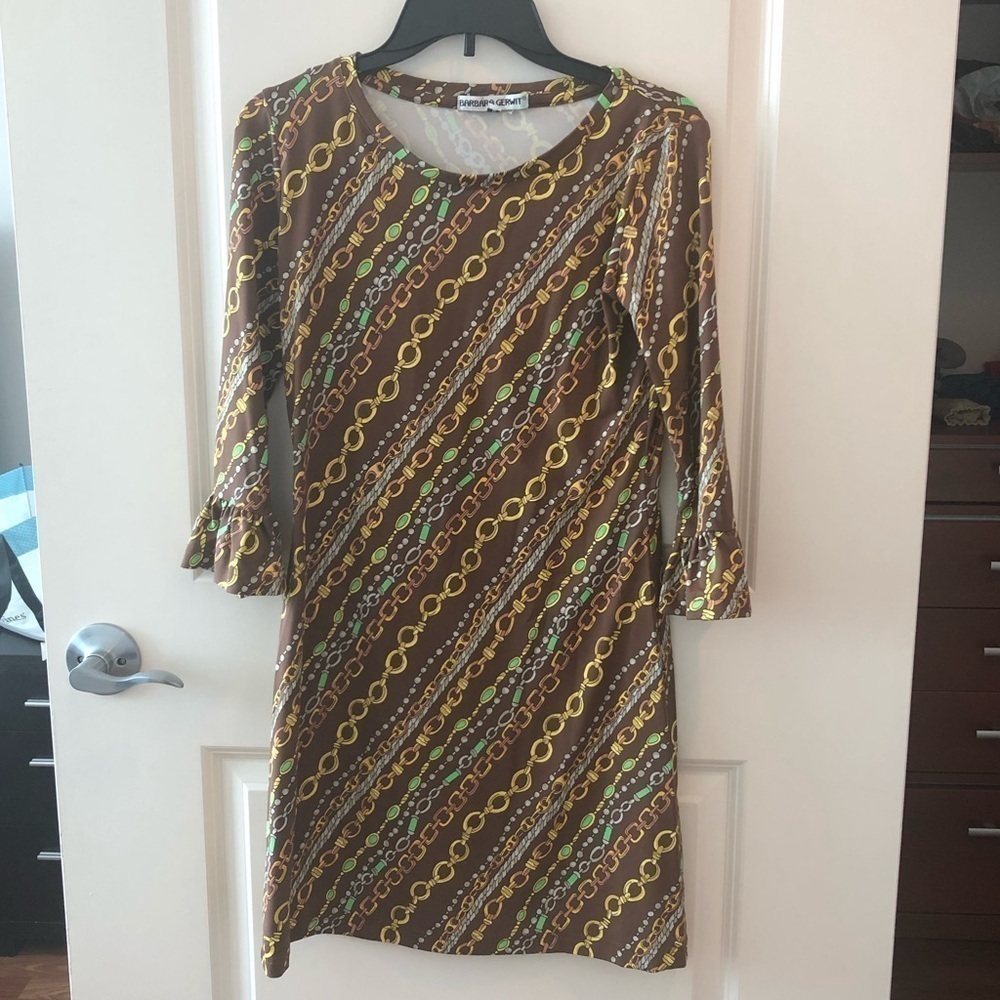 Barbara Gerwit Nylon Spandex Dress Round Neck